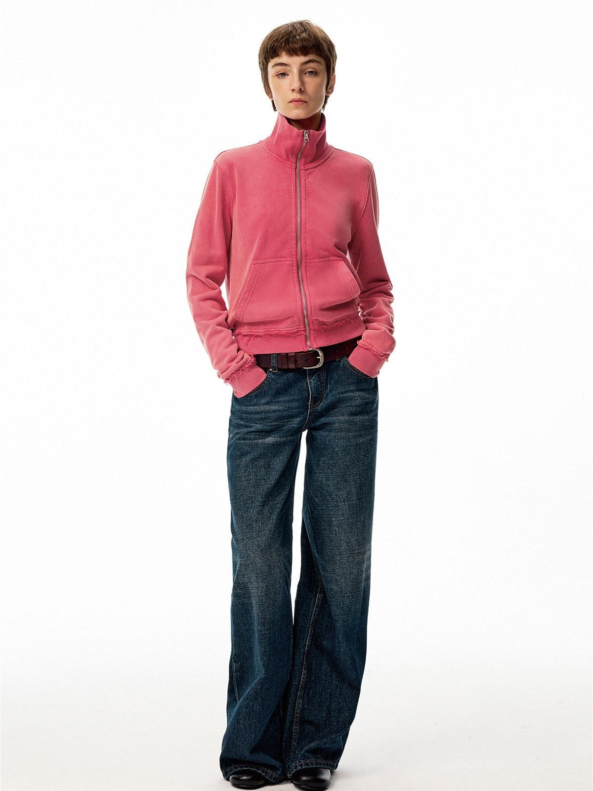 Northbutsouth Washed Vintage Distressed Layered Outerwear Women&