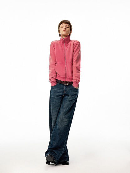 Northbutsouth Washed Vintage Distressed Layered Outerwear Women&