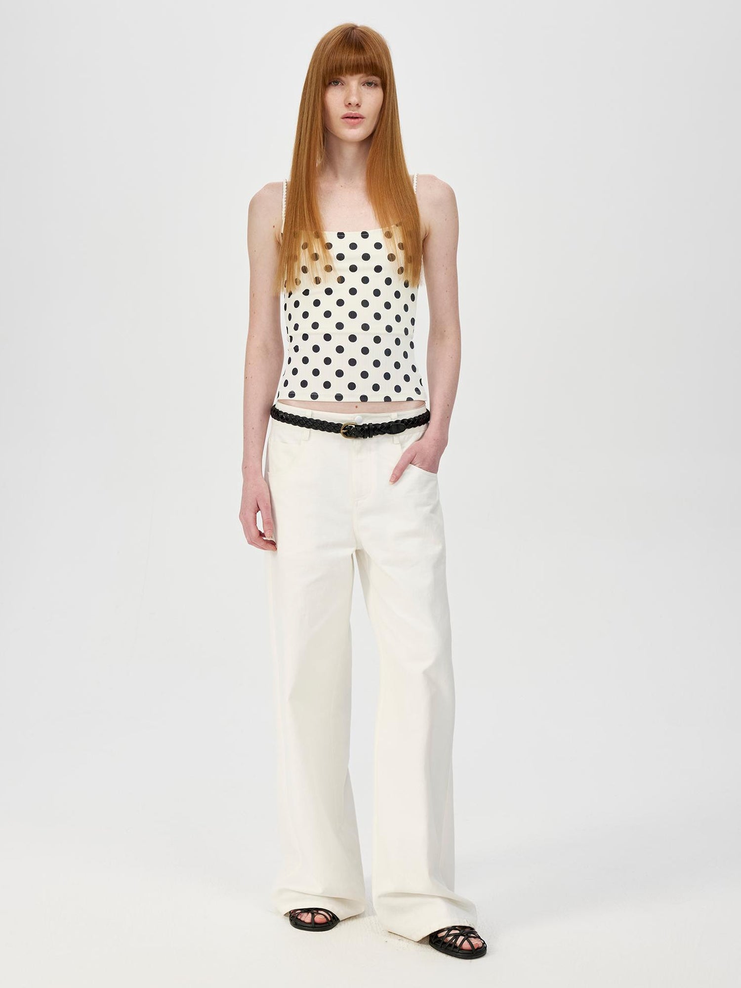Northbutsouth Wave Point Slim Knit Stripe Camisole
