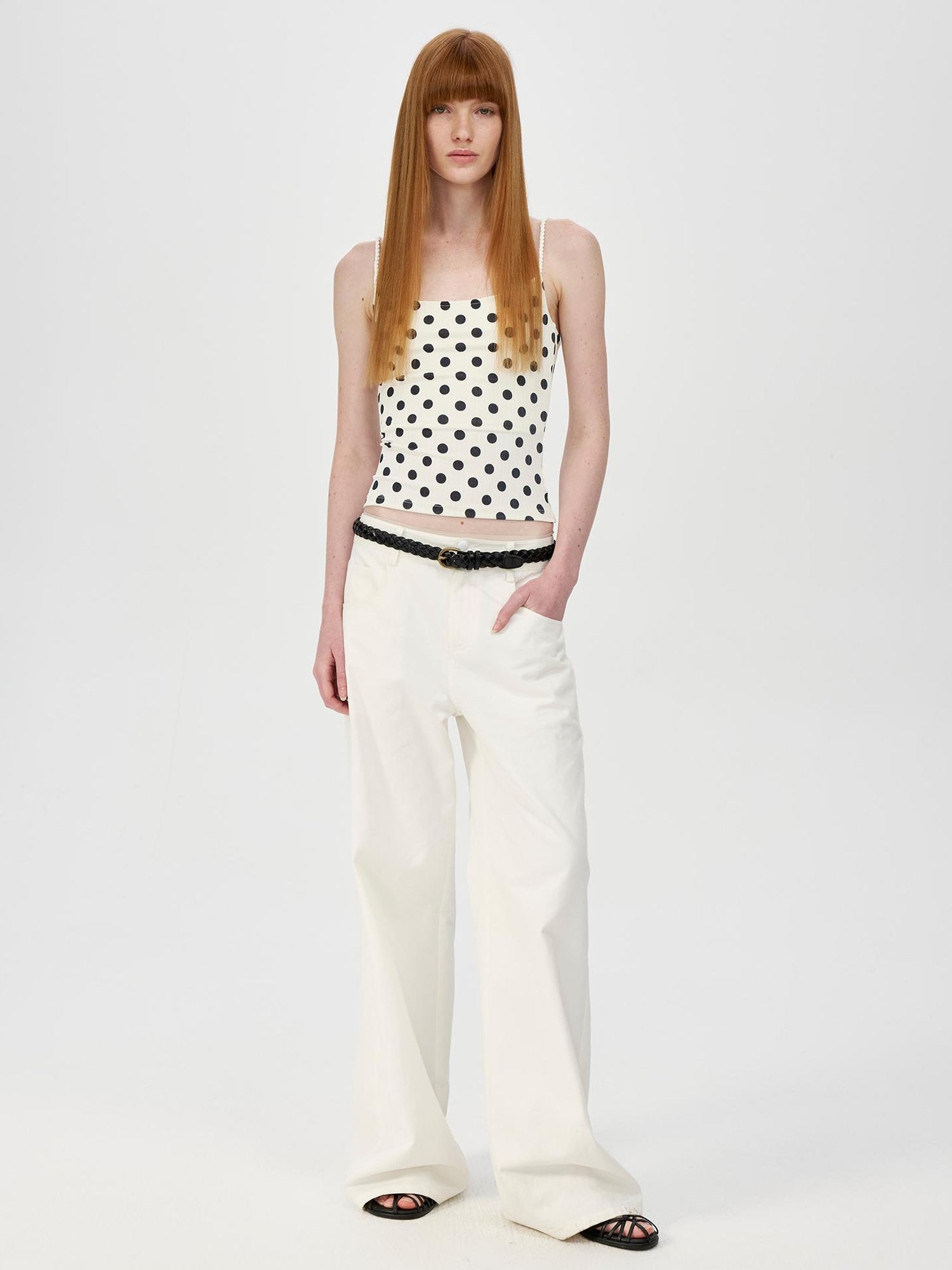 Northbutsouth Wave Point Slim Knit Stripe Camisole