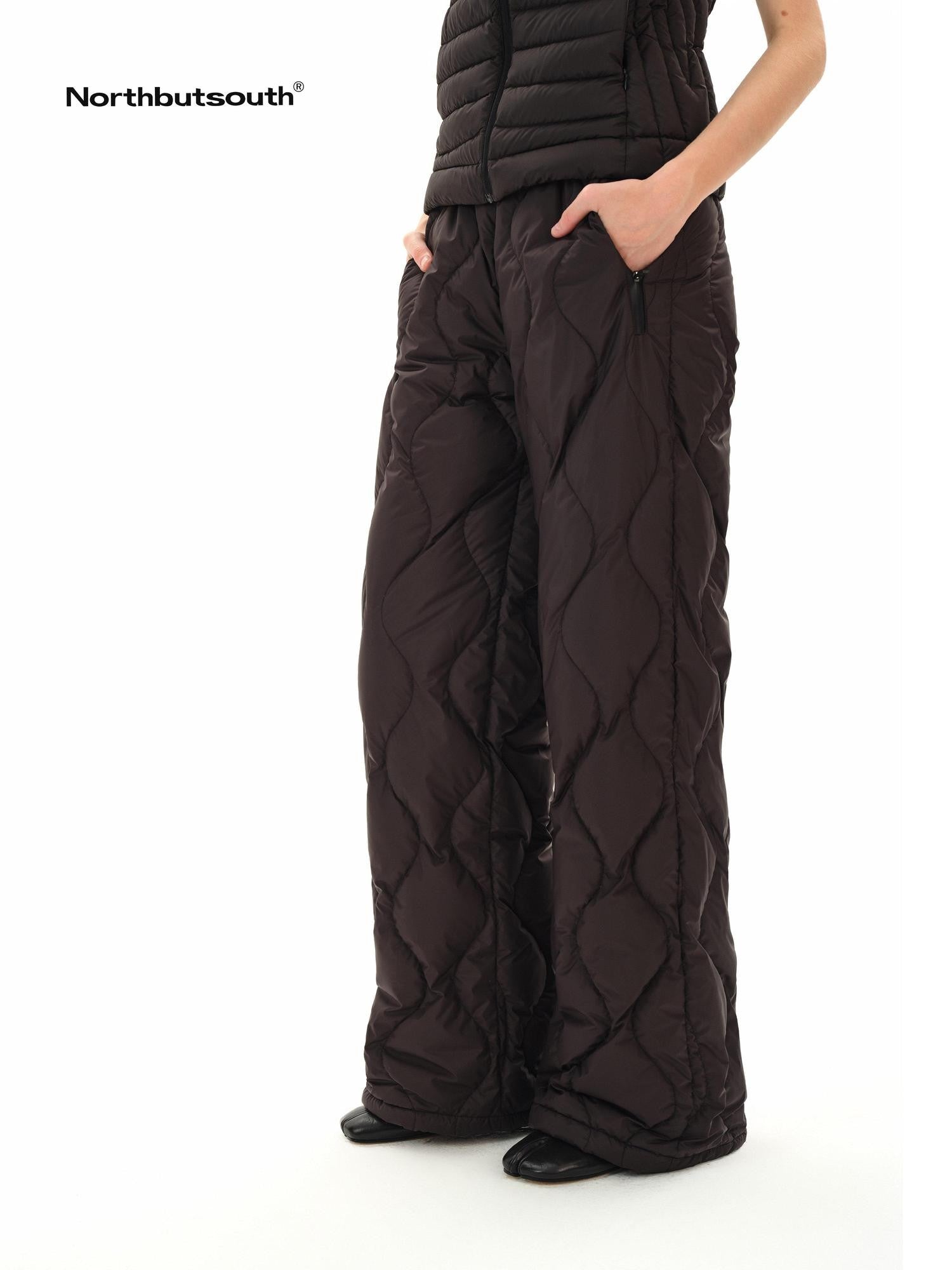 Northbutsouth Wave Quilted Elastic Waist Casual Women&