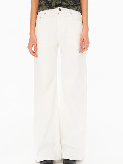 Northbutsouth White Mid High Waist Micro Flare Stretch Women&