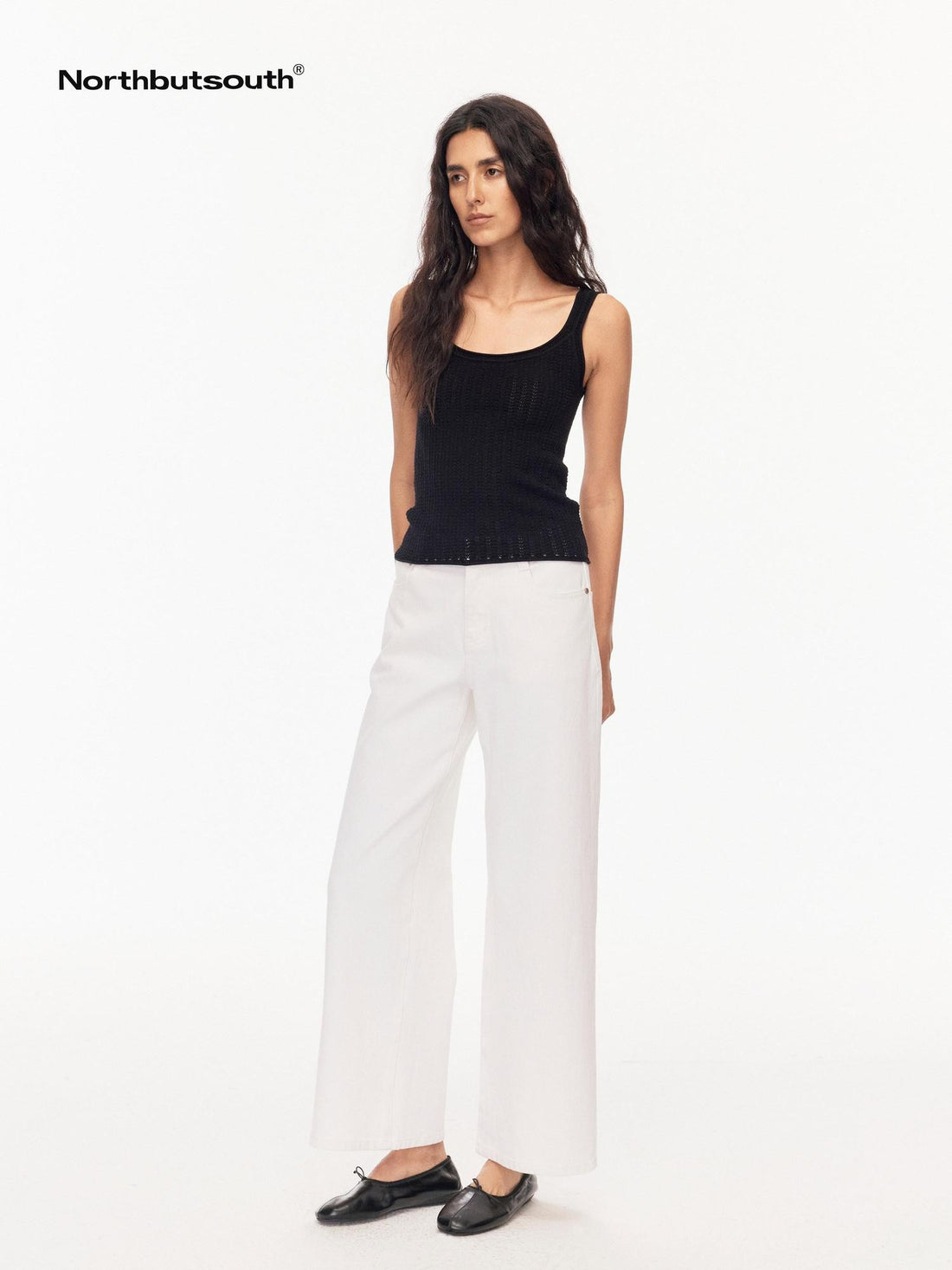 Northbutsouth White Straight High Stretch Mid Rise Women&