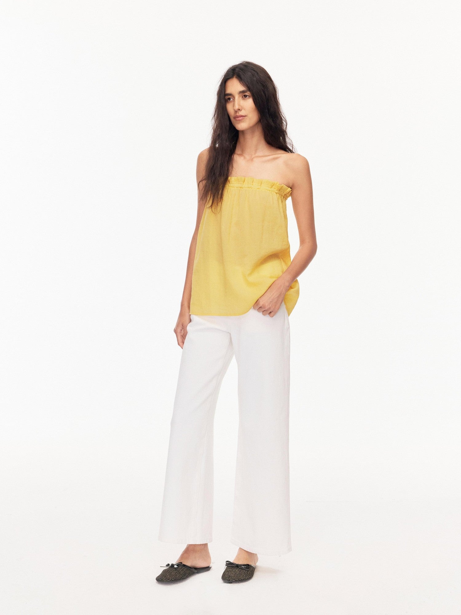 Northbutsouth White Straight High Stretch Mid Rise Women&