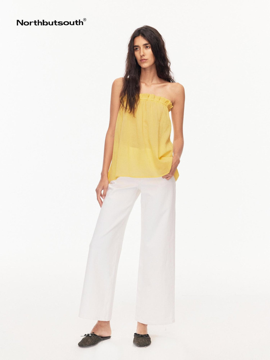 Northbutsouth White Straight High Stretch Mid Rise Women&