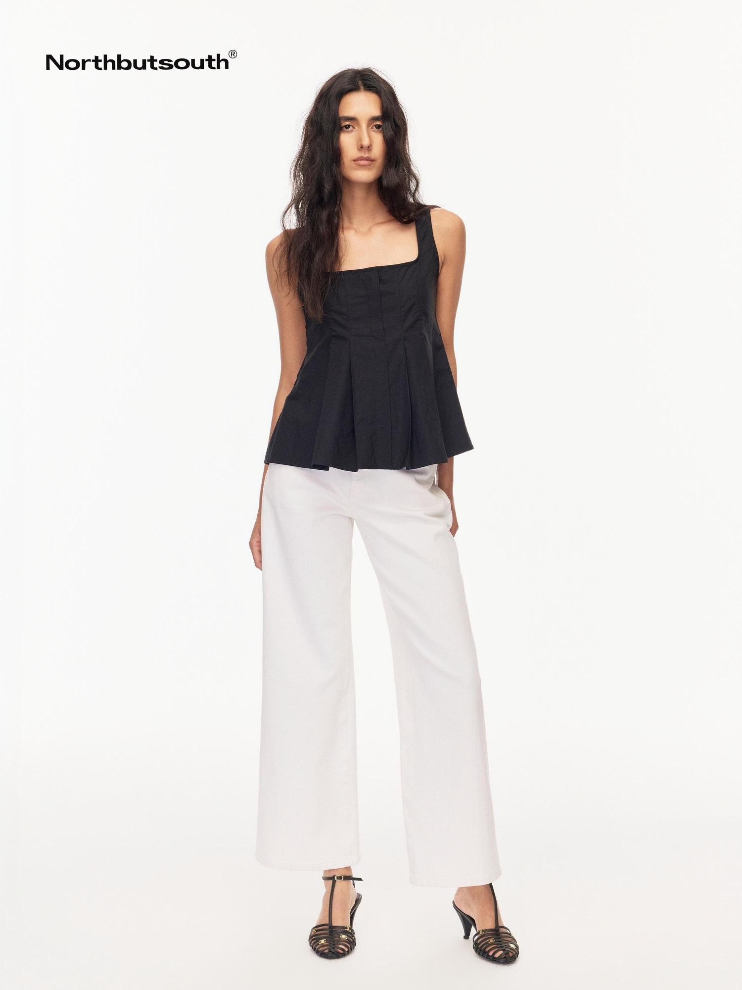 Northbutsouth White Straight High Stretch Mid Rise Women&