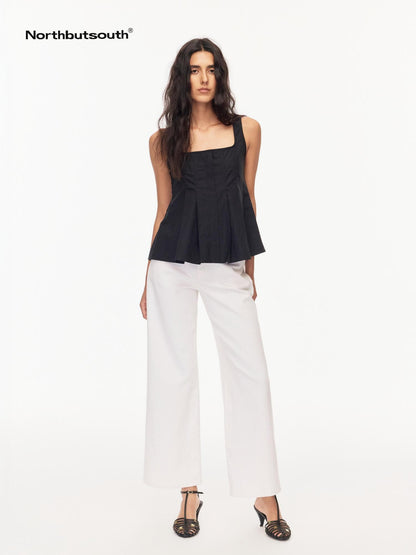 Northbutsouth White Straight High Stretch Mid Rise Women&
