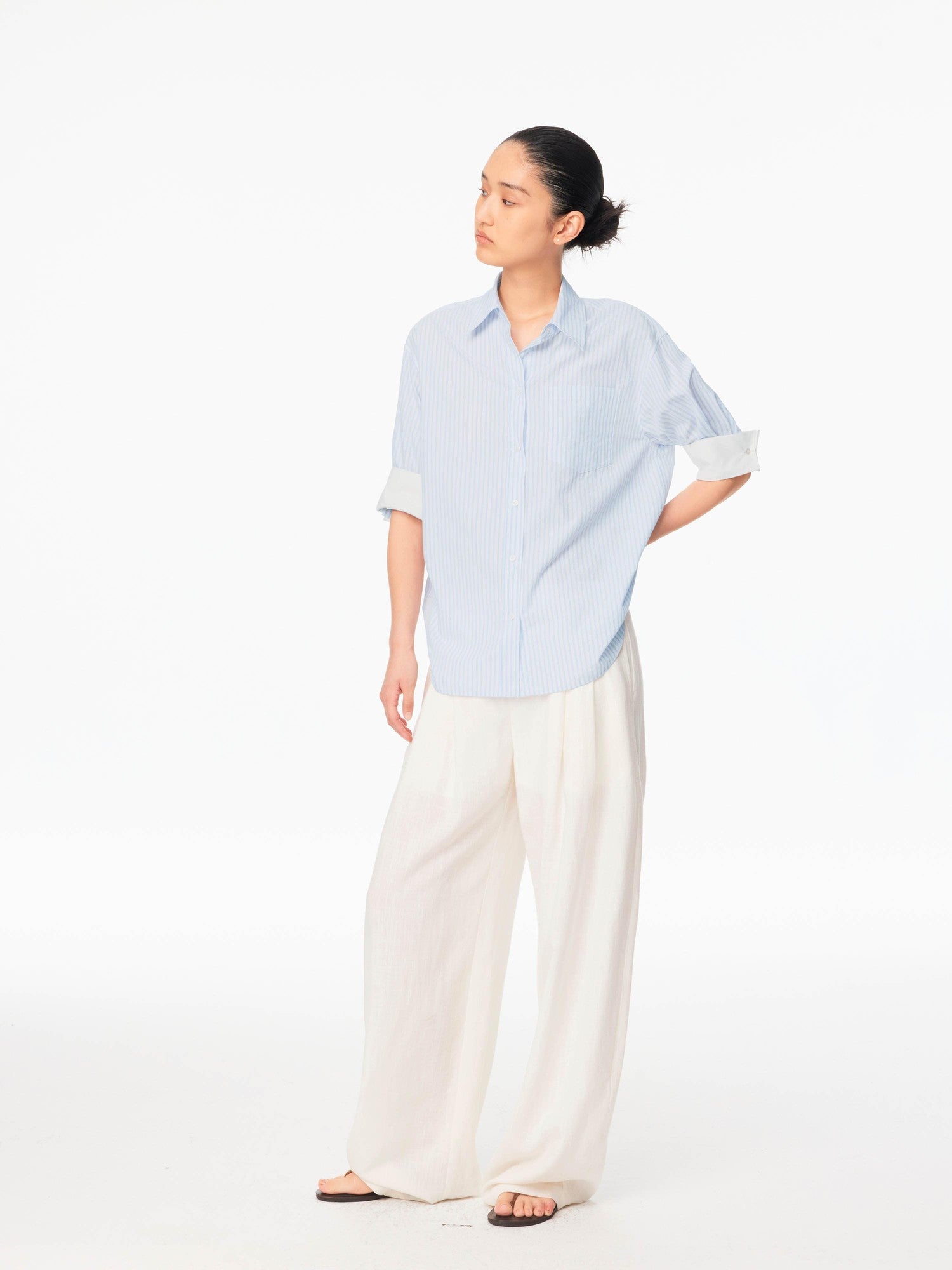 Northbutsouth White Textured Cocoon Mid Low Waist Women&