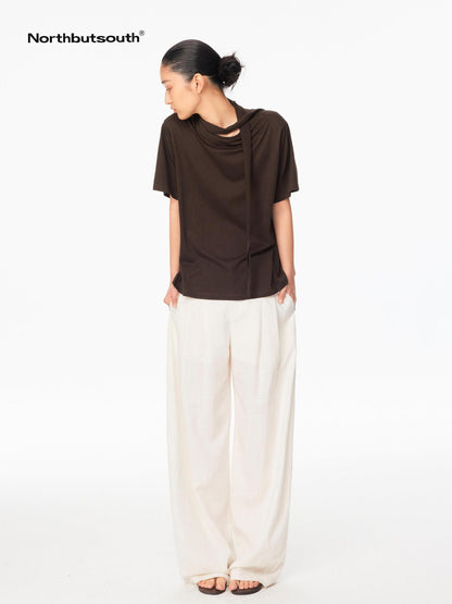 Northbutsouth White Textured Cocoon Mid Low Waist Women&