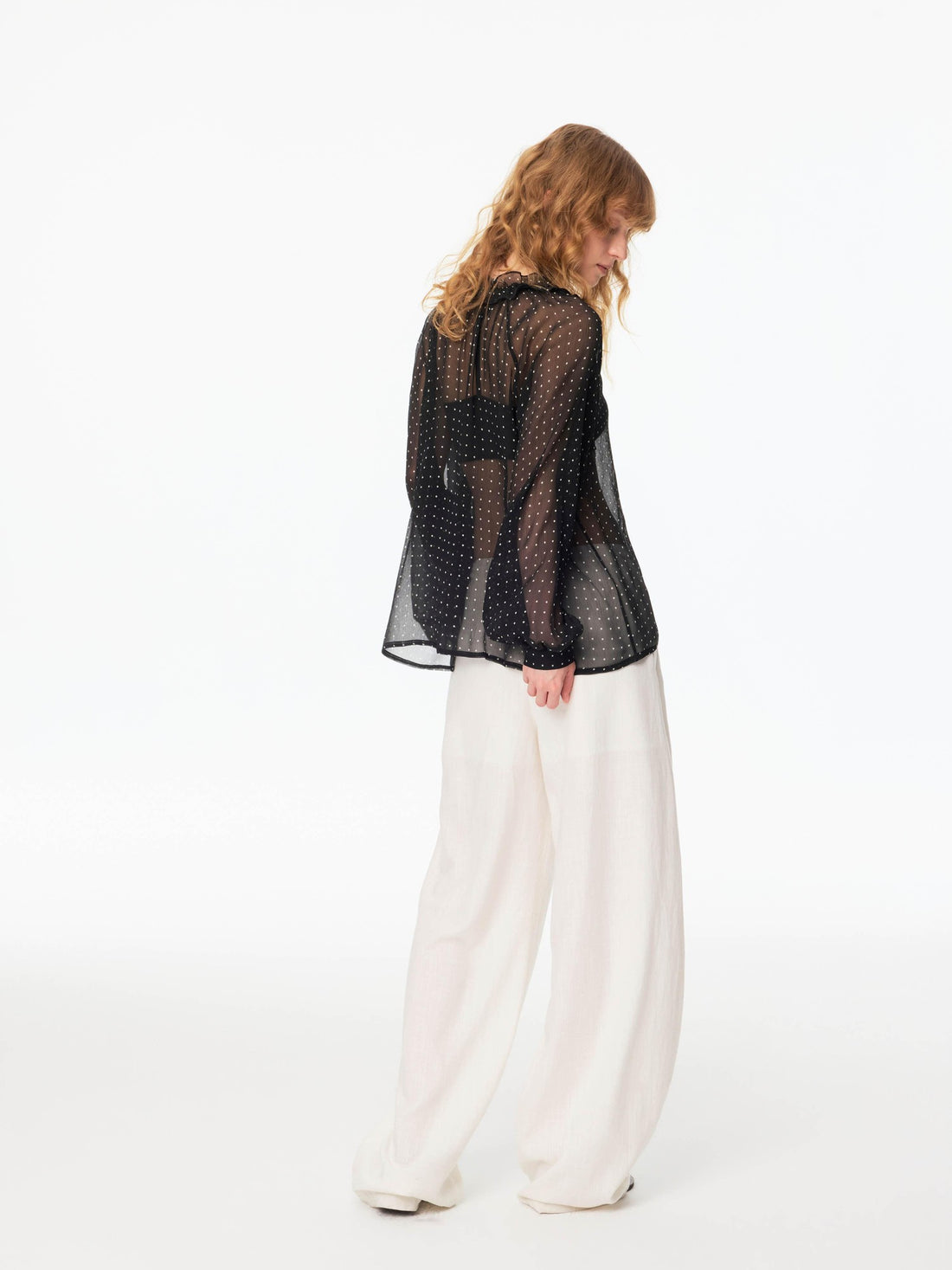 Northbutsouth White Textured Cocoon Mid Low Waist Women&