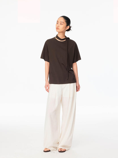 Northbutsouth White Textured Cocoon Mid Low Waist Women&