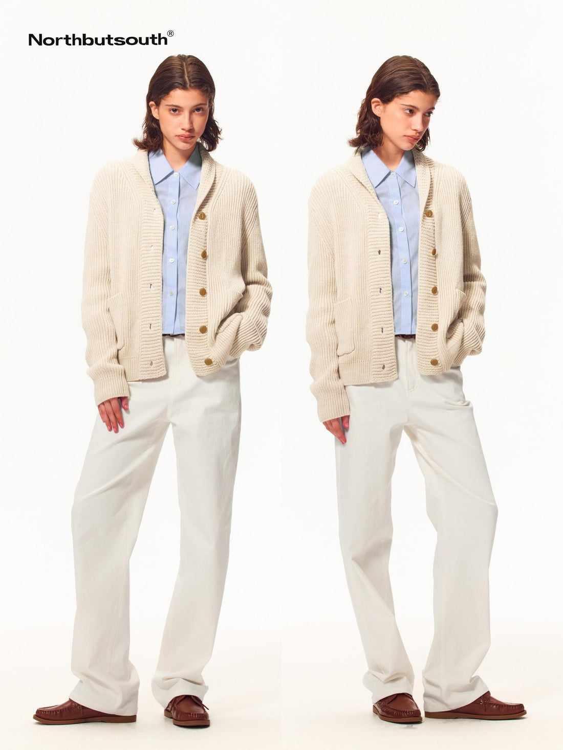 Northbutsouth White Twill Long Staple Cotton Tapered Women&