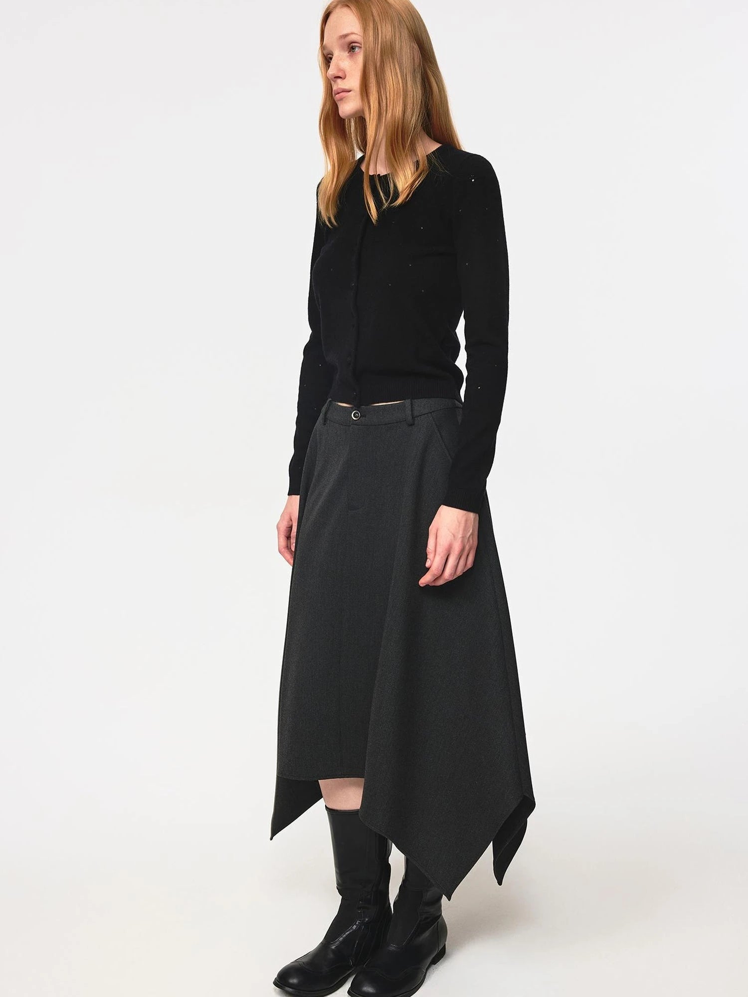 Wool Dog Paw Lace Knit Cardigan