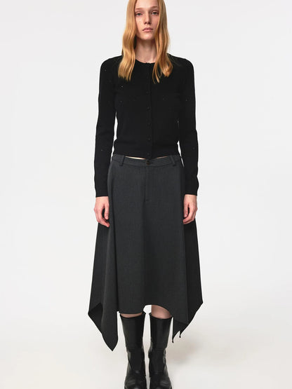 Wool Dog Paw Lace Knit Cardigan