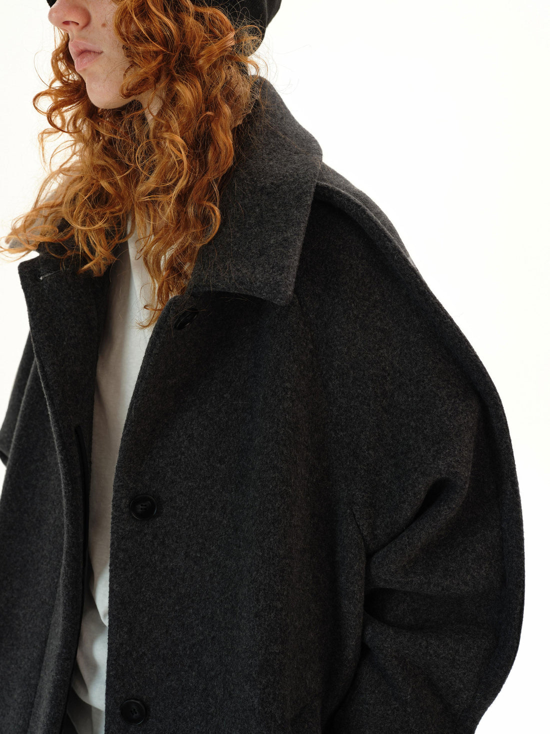 Northbutsouth Wool Shoulder Line Design Coat
