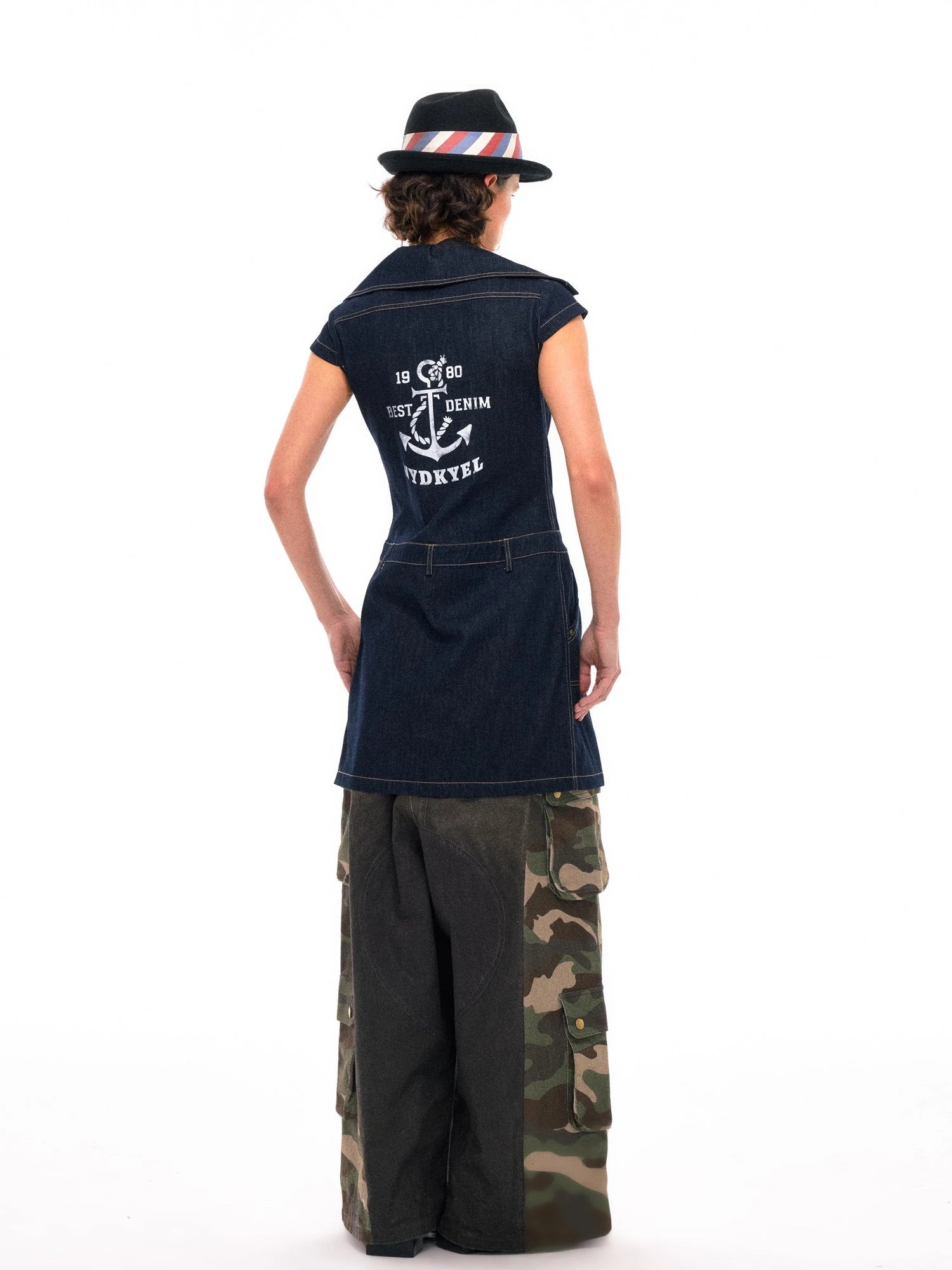 3d Camo Print Chain Studded Low Crotch Cargo Pants