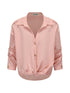 Adjustable Sunshade Shirt With Twist Detail In Cotton Linen Blend