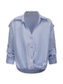 Adjustable Sunshade Shirt With Twist Detail In Cotton Linen Blend