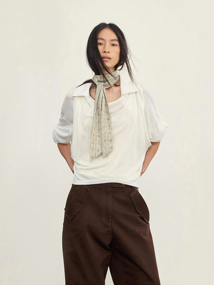 Arc Drape Neck Knit Top Two Ways