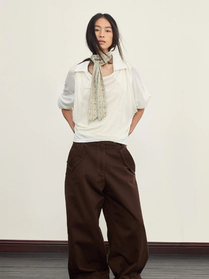 Arc Drape Neck Knit Top Two Ways