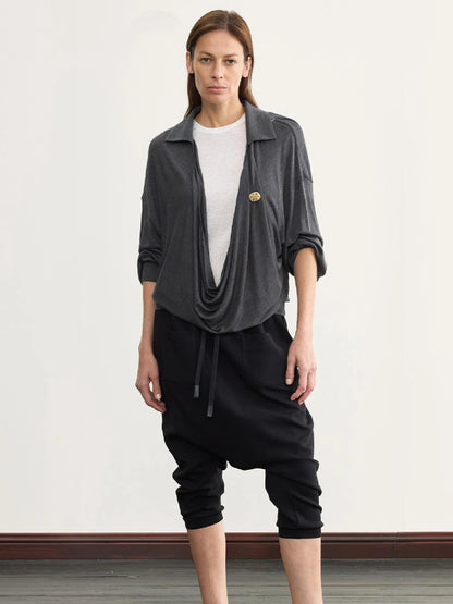 Arc Drape Neck Knit Top Two Ways