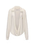 Arc Drape Neck Knit Top Two Ways
