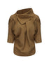 Asymmetric Pleated Linen Blend Shirt with Adjustable Neckline