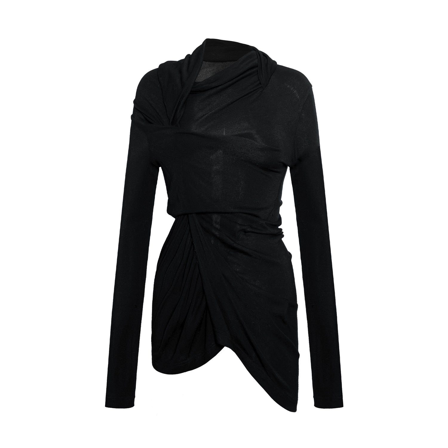 NyDkyel_Asymmetric_Pleated_Tencel_Merino_Wool_Blend_Top_V-neck_T-shirt_Long_Sleeve_Dress_MISSTT