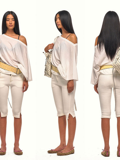 NyDkyel Asymmetrical Batwing Knit Drapey Women&