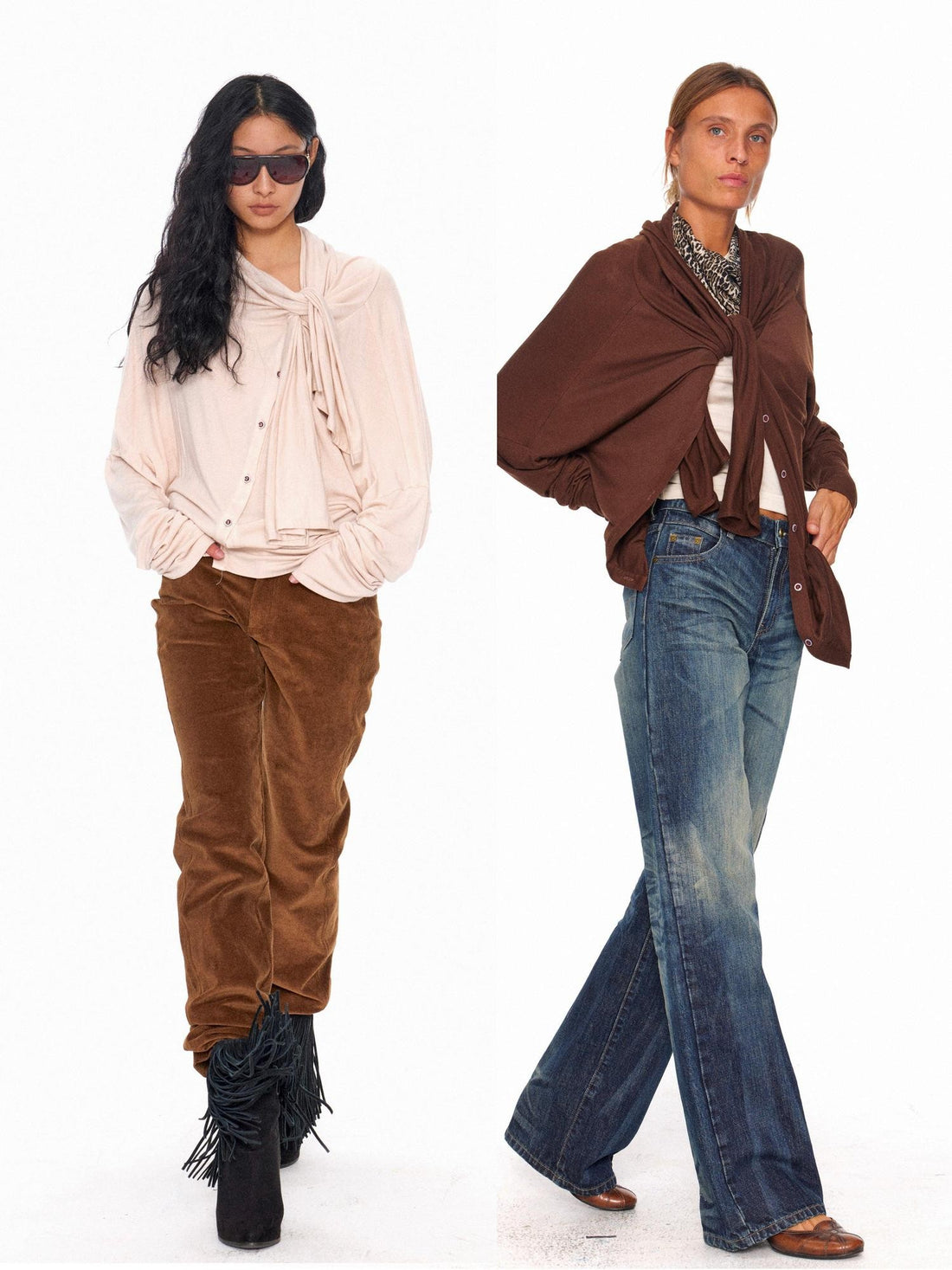 NyDkyel Asymmetrical Colorblock Button Vintage Loose Women&