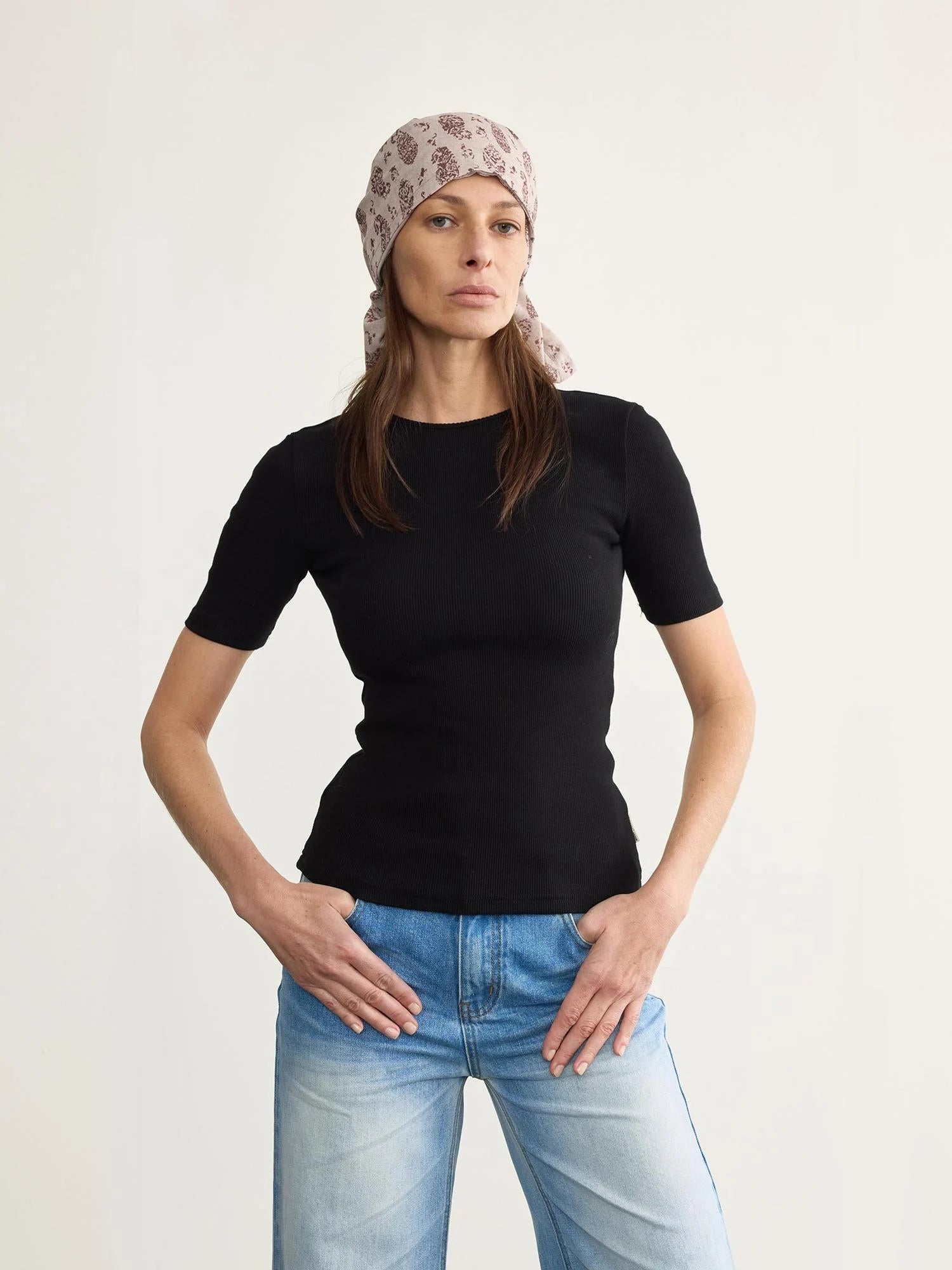 Back Tied Ribbed Knit Tee