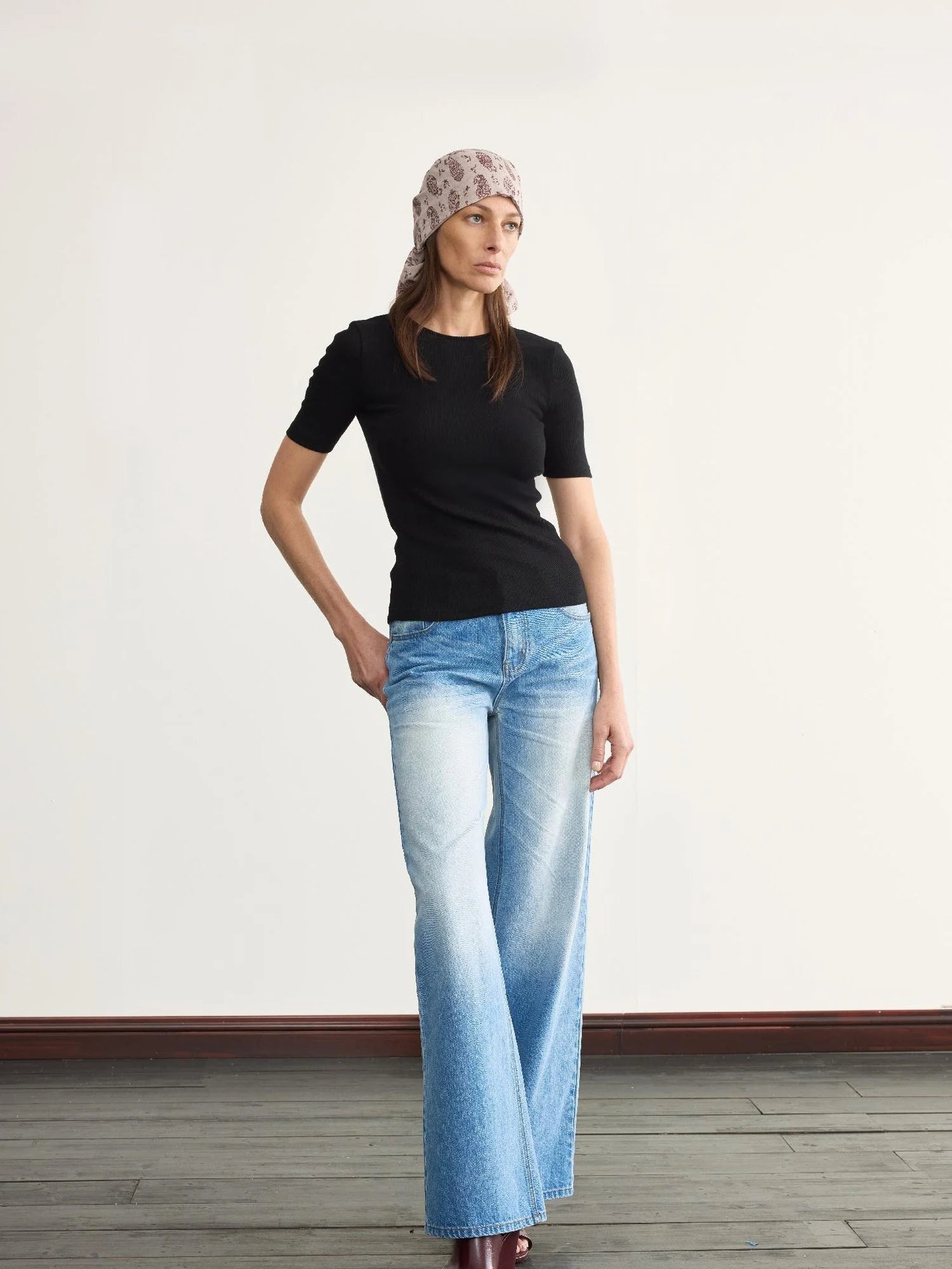 Back Tied Ribbed Knit Tee