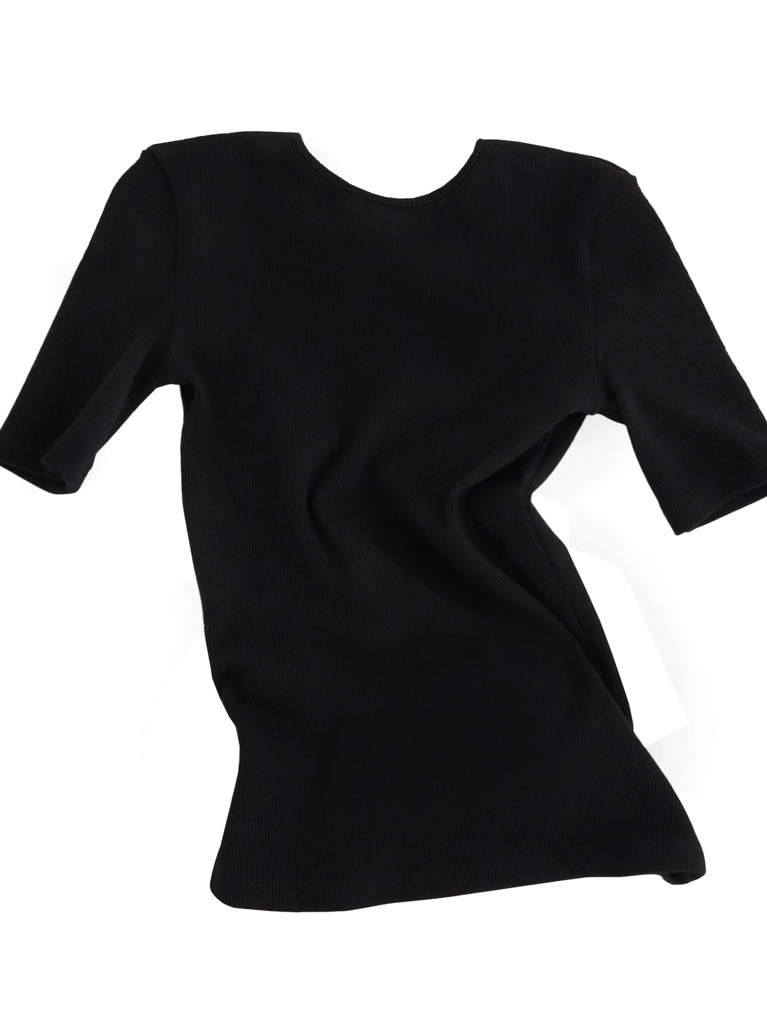 Back Tied Ribbed Knit Tee
