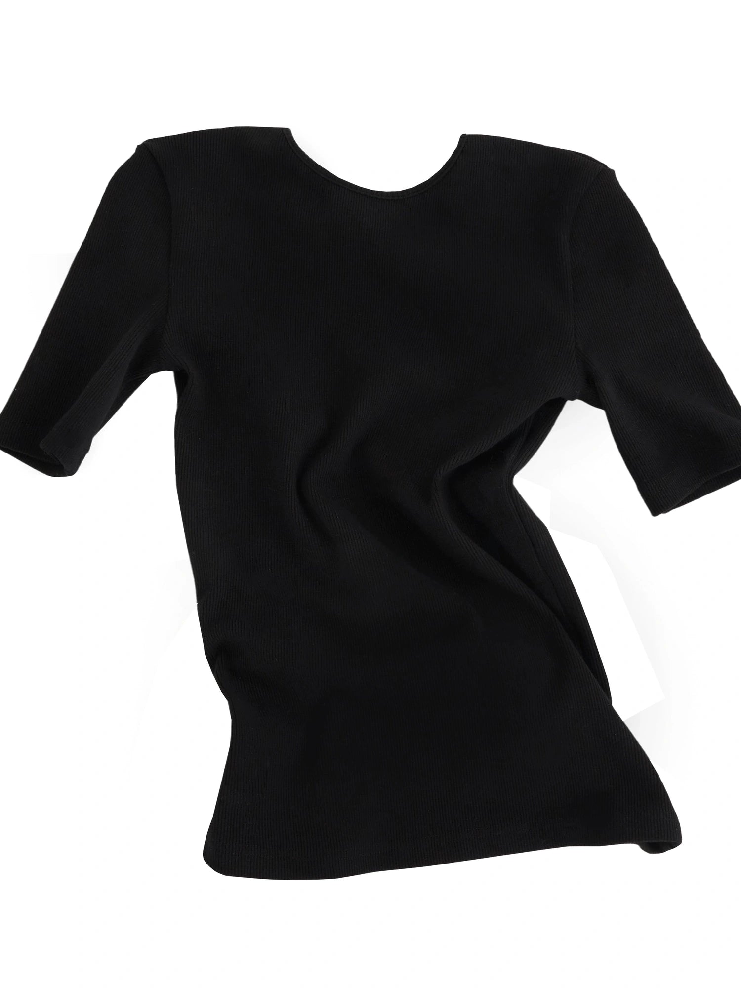 Back Tied Ribbed Knit Tee