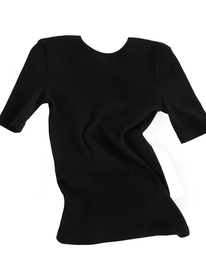 Back Tied Ribbed Knit Tee