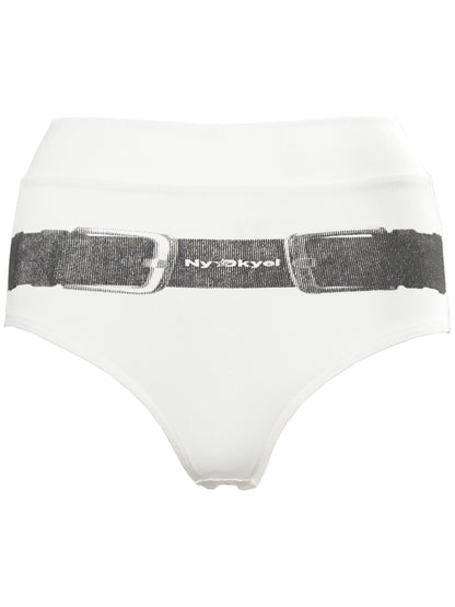 Belt Print Low Waist Shorts Set In Sorona Knit