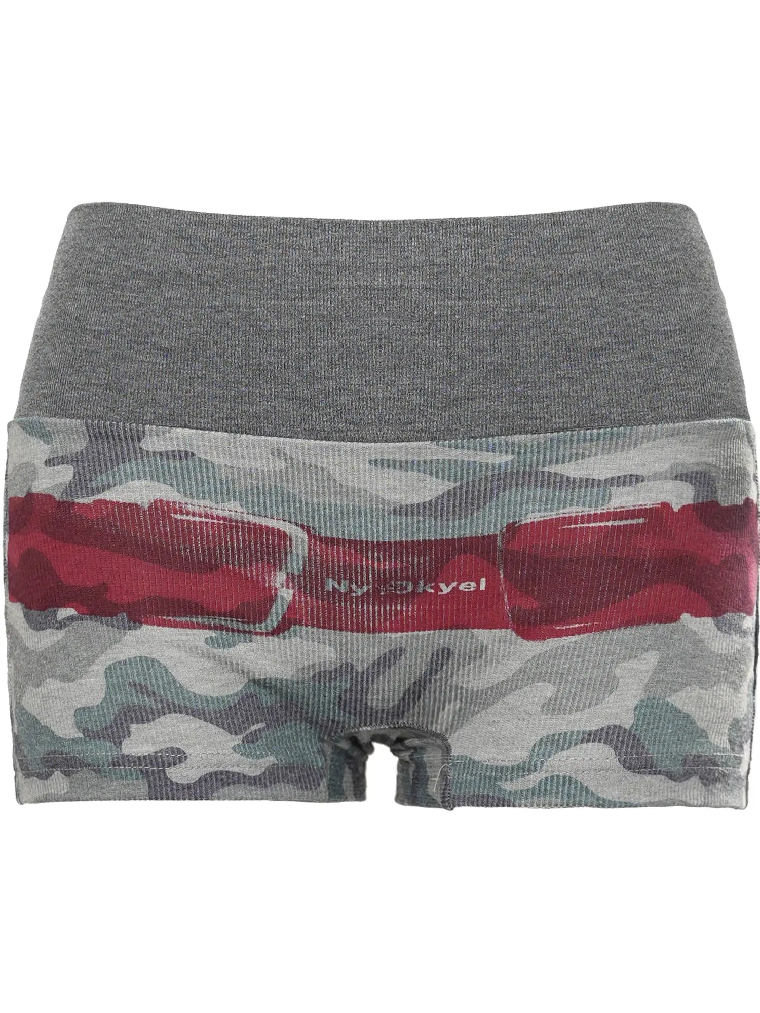 Belt Print Low Waist Shorts Set In Sorona Knit