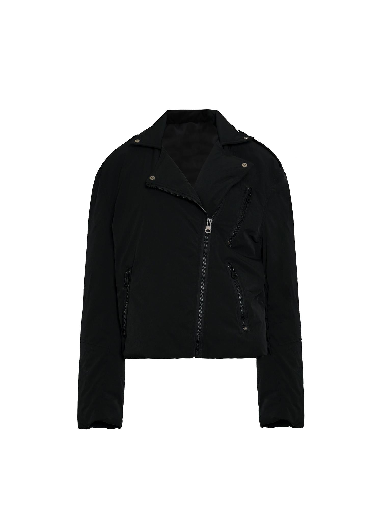 NyDkyel Biker Zip Up Short Quilted Jacket