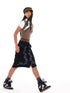 NyDkyel Brown Lyocell Blend Asymmetric Layered Collar Fitted Preppy Shirt