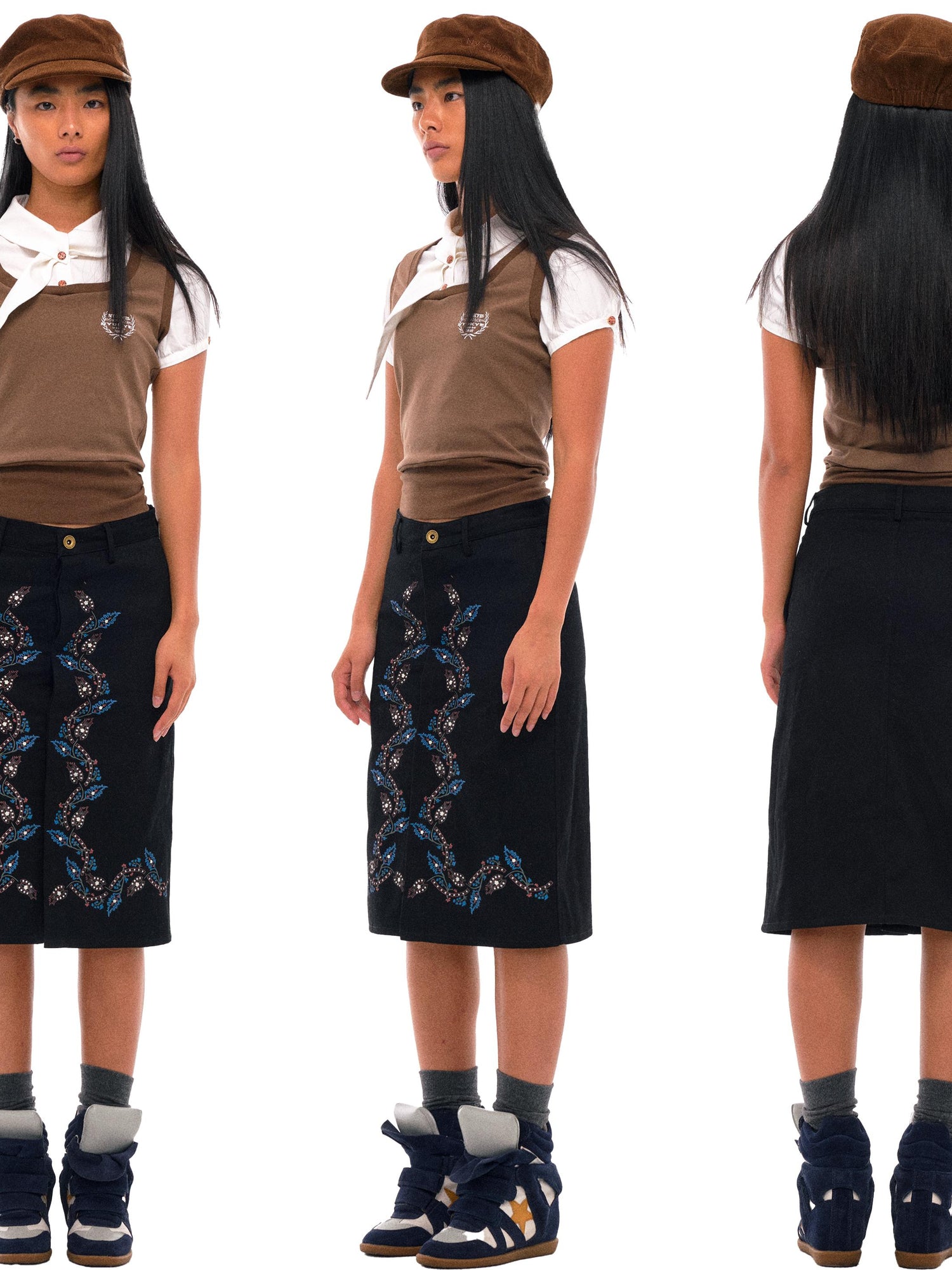 NyDkyel Brown Lyocell Blend Asymmetric Layered Collar Fitted Preppy Shirt
