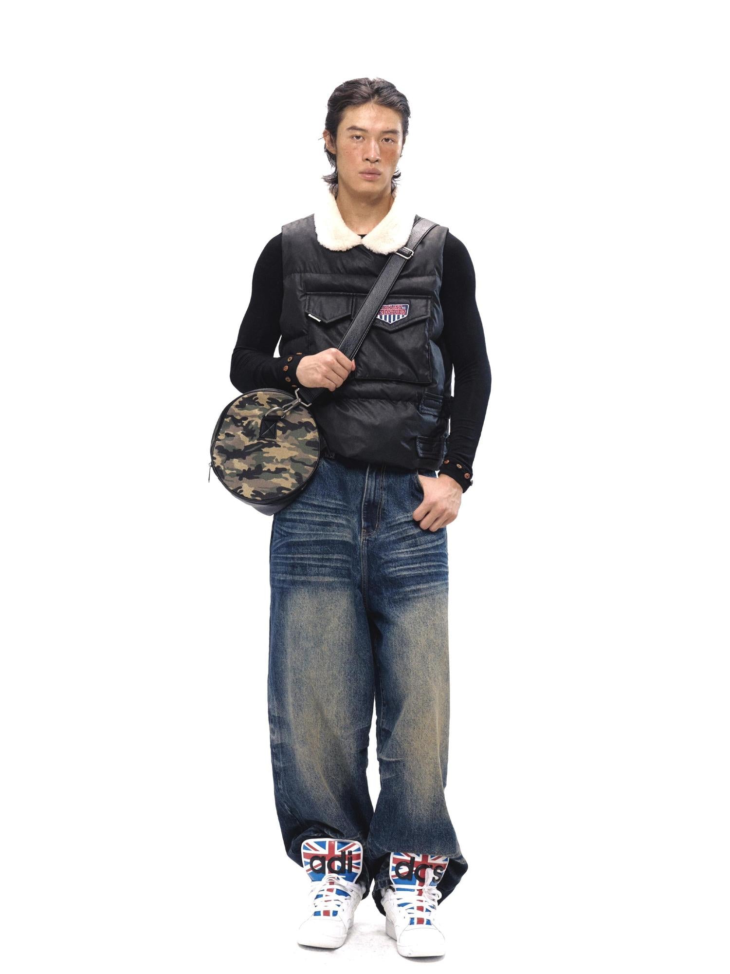 NyDkyel Canvas Camouflage Leather Embroidery Logo Duffel Bag