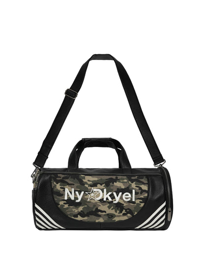 NyDkyel Canvas Camouflage Leather Embroidery Logo Duffel Bag