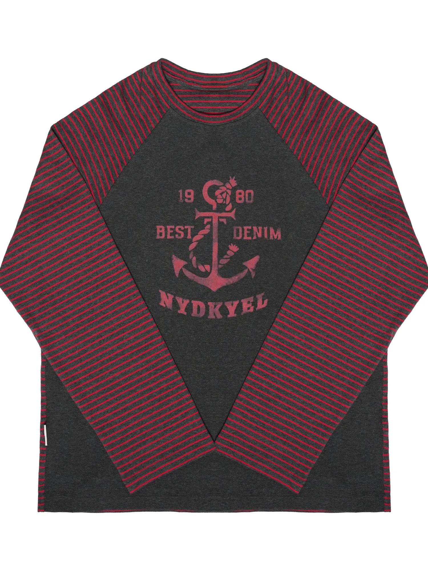 Classic Anchor Print Striped Long Sleeve Tee