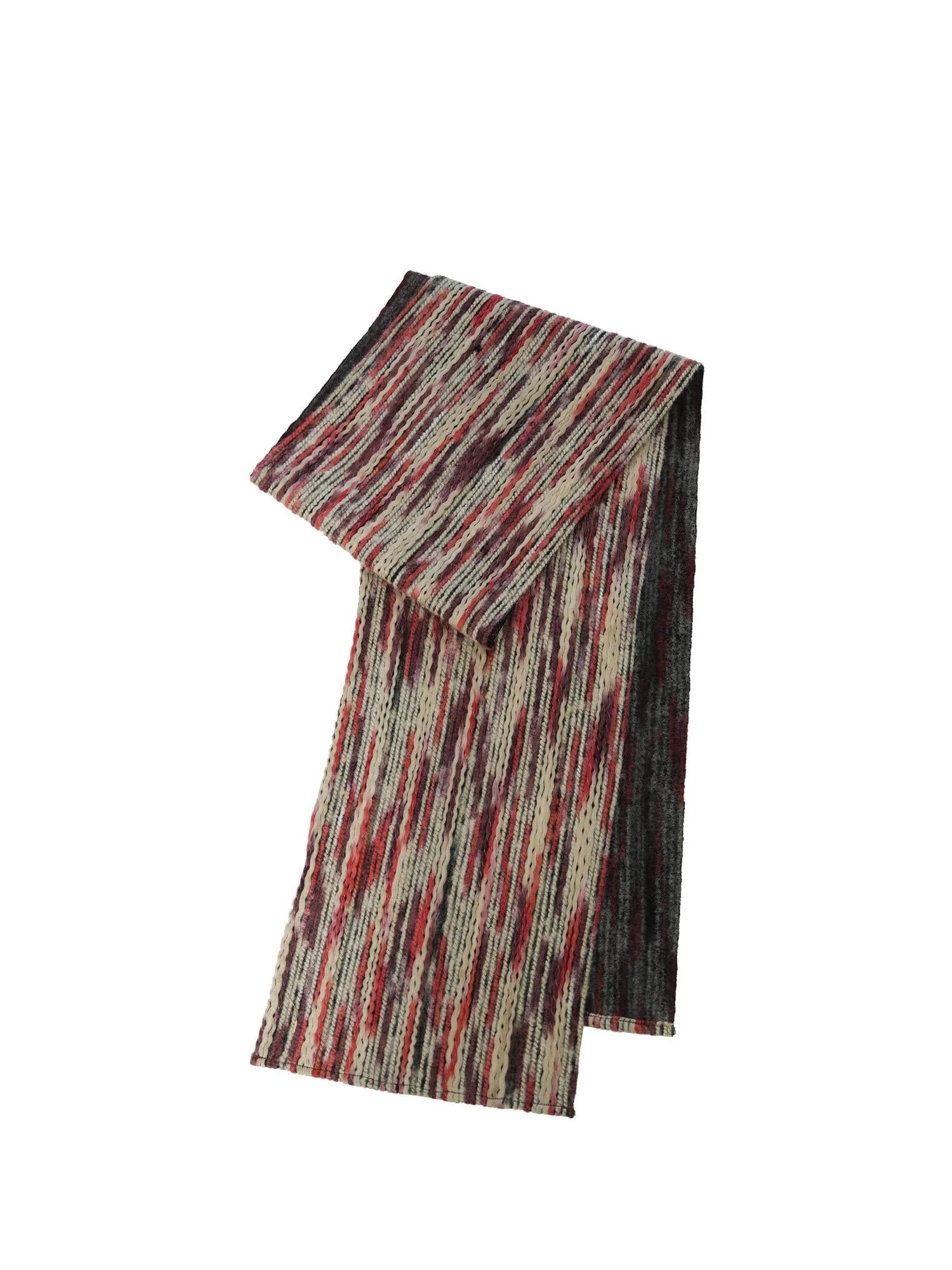 Color Block Stripe Knit Scarf