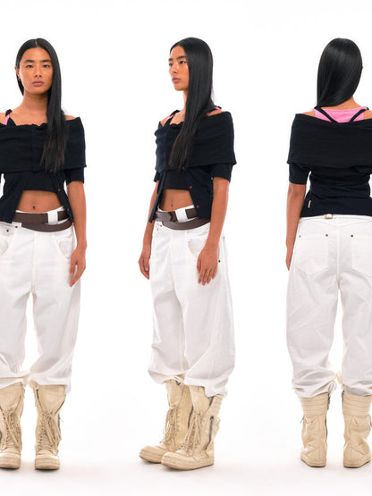 NyDkyel Contrast Strap Knotted Layered Vest Top