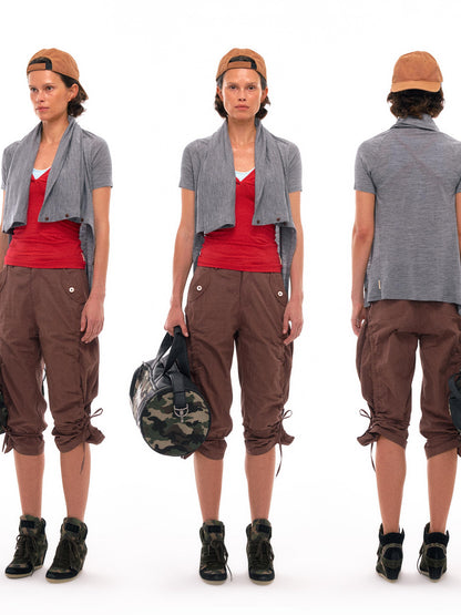 NyDkyel Contrast Strap Knotted Layered Vest Top