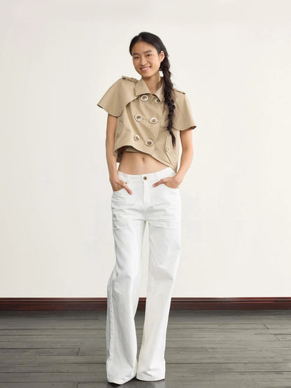 Detachable Cape Waistcoat Tencel Sleeveless Vest