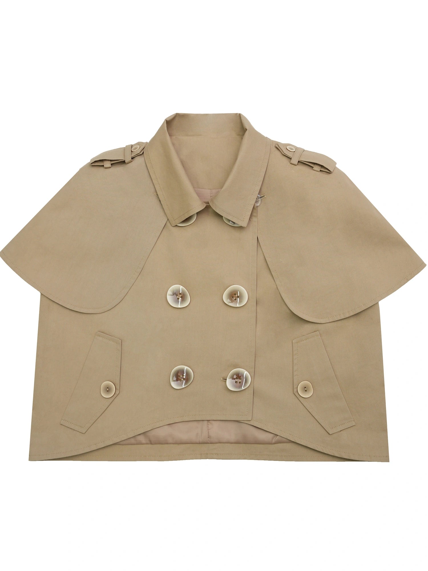 Detachable Cape Waistcoat Tencel Sleeveless Vest