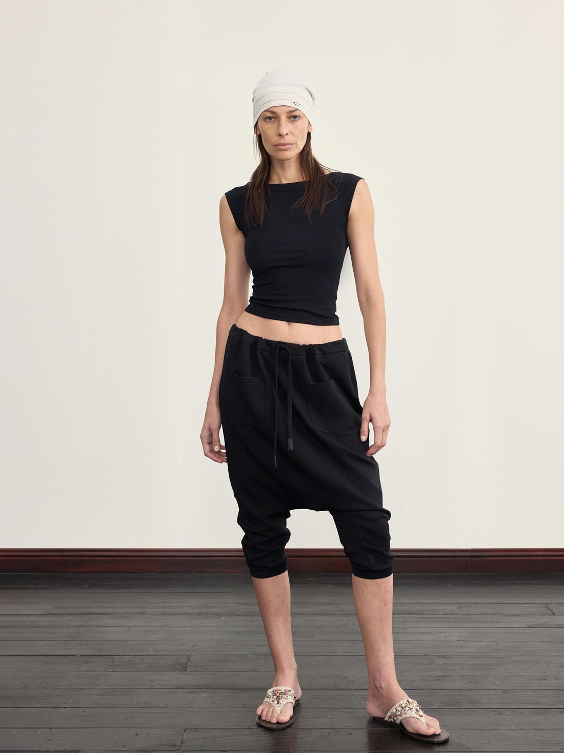 NyDkyel Drop Crotch Folded Yoga Pants In Nepali Style