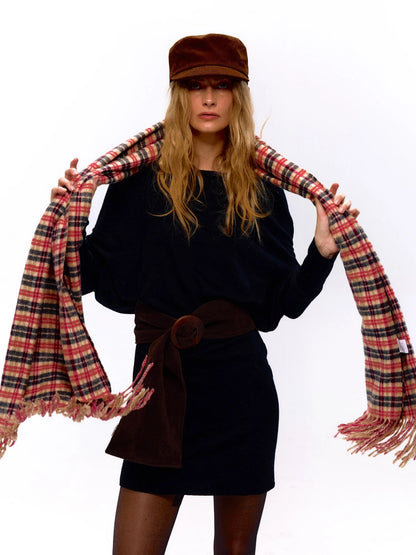 Embroidered Corduroy Retro Riding Cap